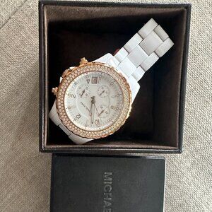 Michael Kors White & Rose Gold Ceramic Watch